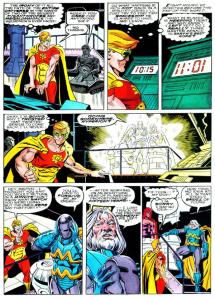 From Squadron Supreme: Death of a Universe, art by Paul Ryan and Al Williamson.  Source: Comic Book Resources.  Brian Cronin was struck by the same scene as myself.