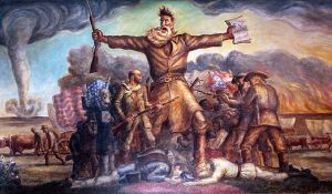 Tragic Prelude by John Steuart Curry, a painting representing "Bleeding Kansas" hanging in the Kansas State Capitol